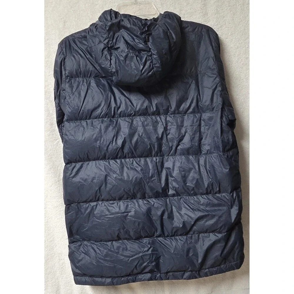Eddie Bauer Men's CirrusLite Down Hooded Jacket Size M Blue EB650 Puffer Tear